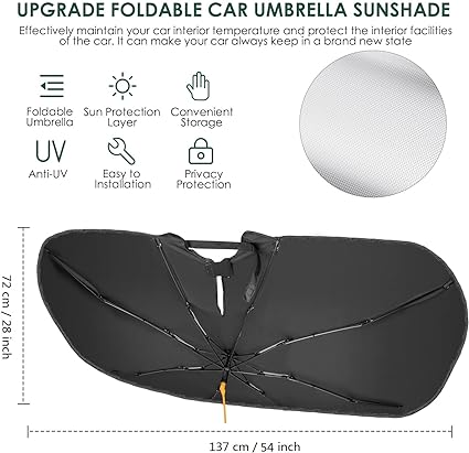 360° Rotation Car Windshield Sun Shade Umbrella